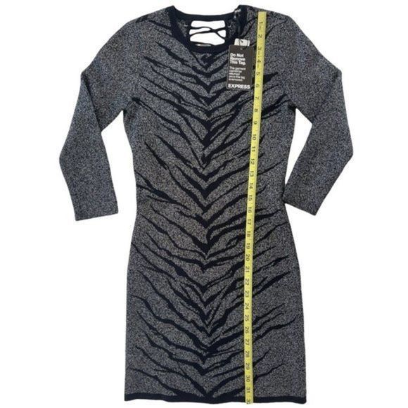 NWT Express Bodycon animal print w/sparkle Dress‎ - Picture 8 of 11